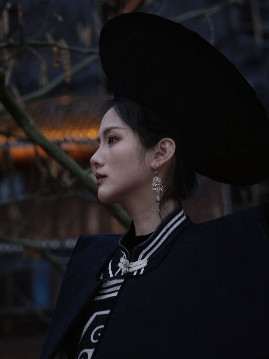 Chinoiserie Lampshade Lacquer Earrings