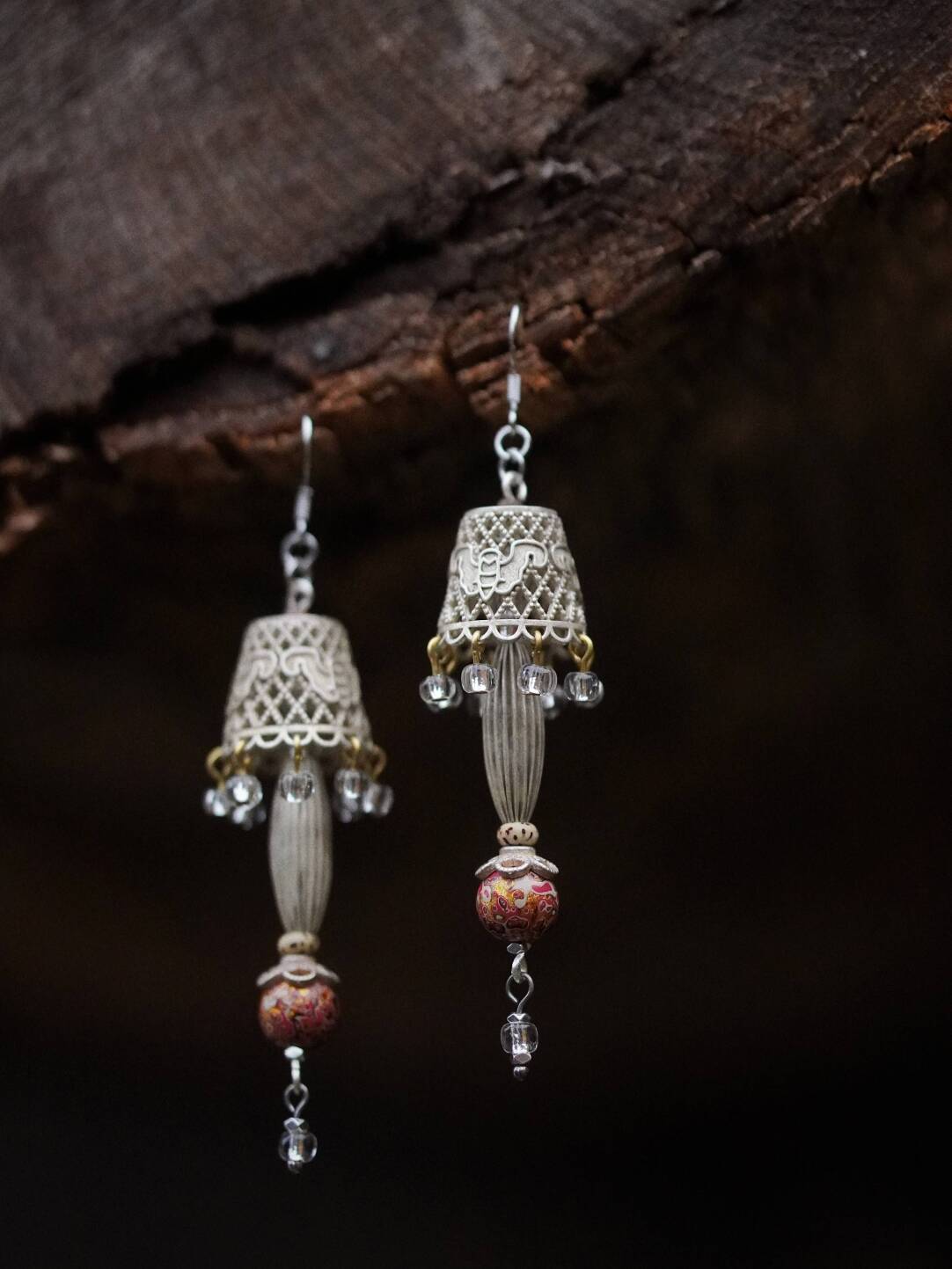 Chinoiserie Lampshade Lacquer Earrings