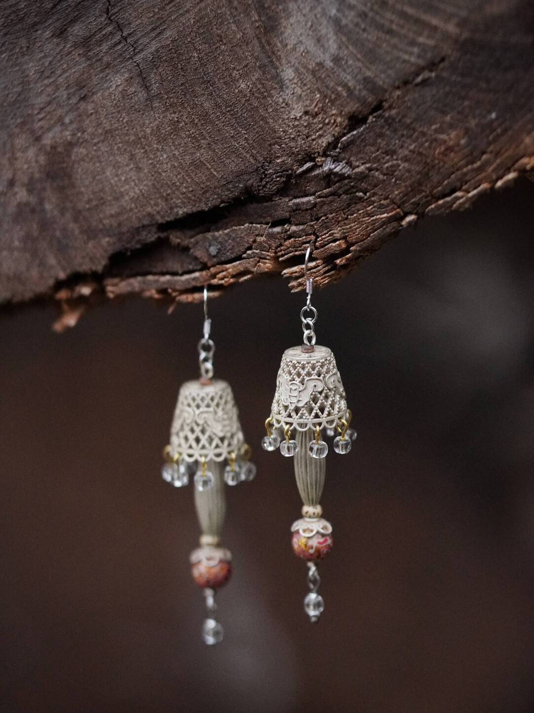 Chinoiserie Lampshade Lacquer Earrings