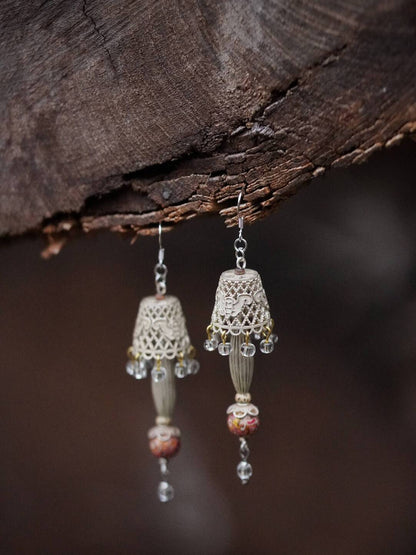 Chinoiserie Lampshade Lacquer Earrings