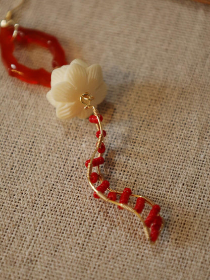 Chinoiserie Nezha Lotus Earrings