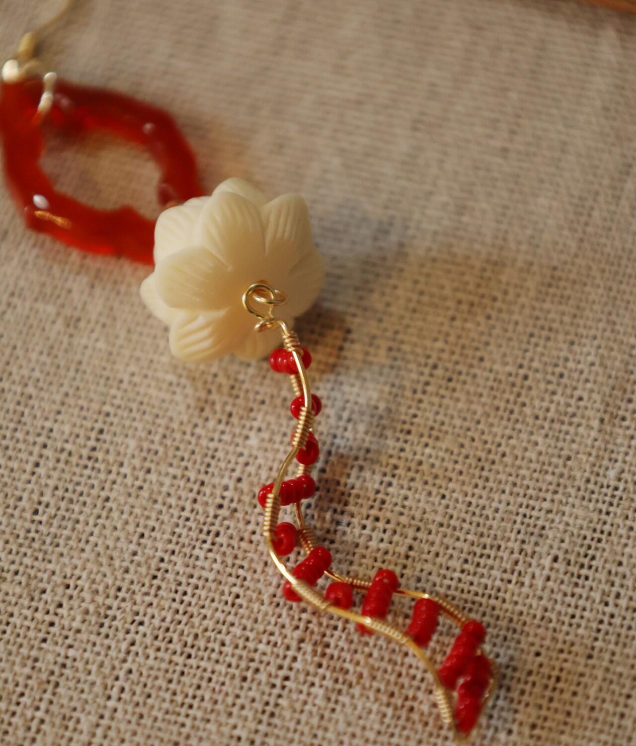 Chinoiserie Nezha Lotus Earrings