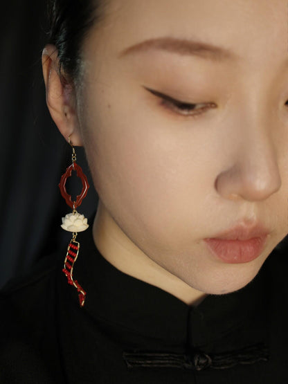 Chinoiserie Nezha Lotus Earrings
