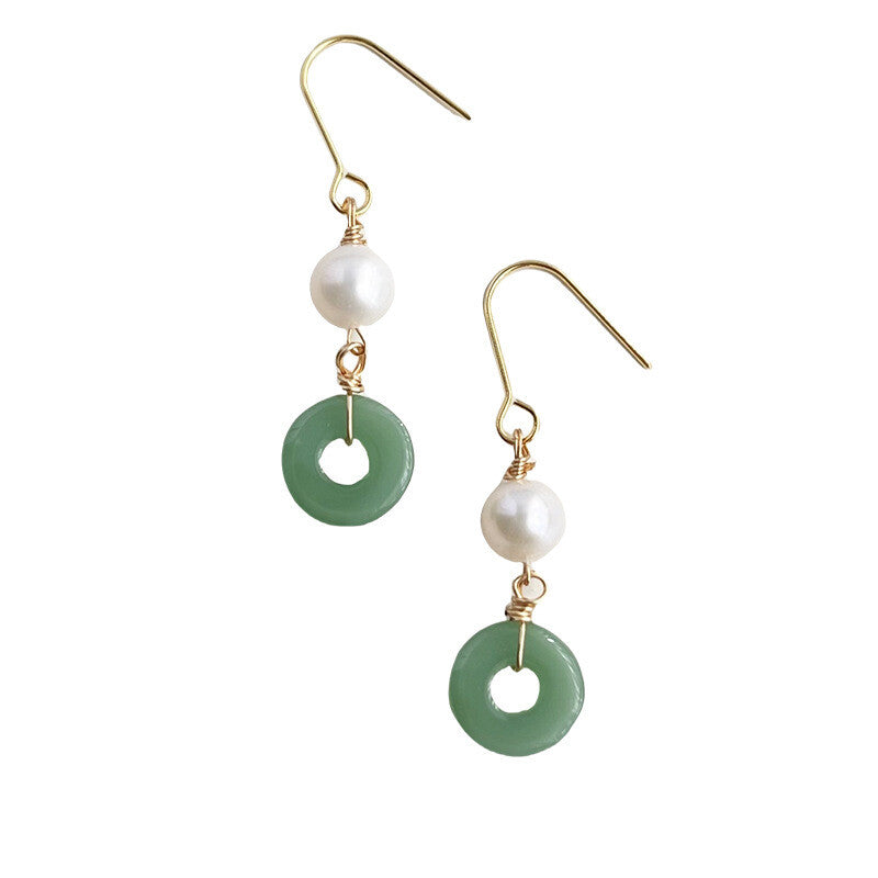 Chinoiserie Peace Buckle Pearl Earrings