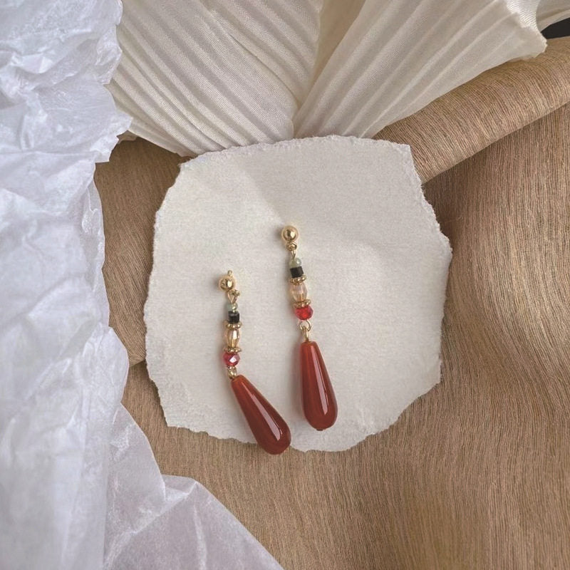 Chinoiserie Red Teardrop Earrings
