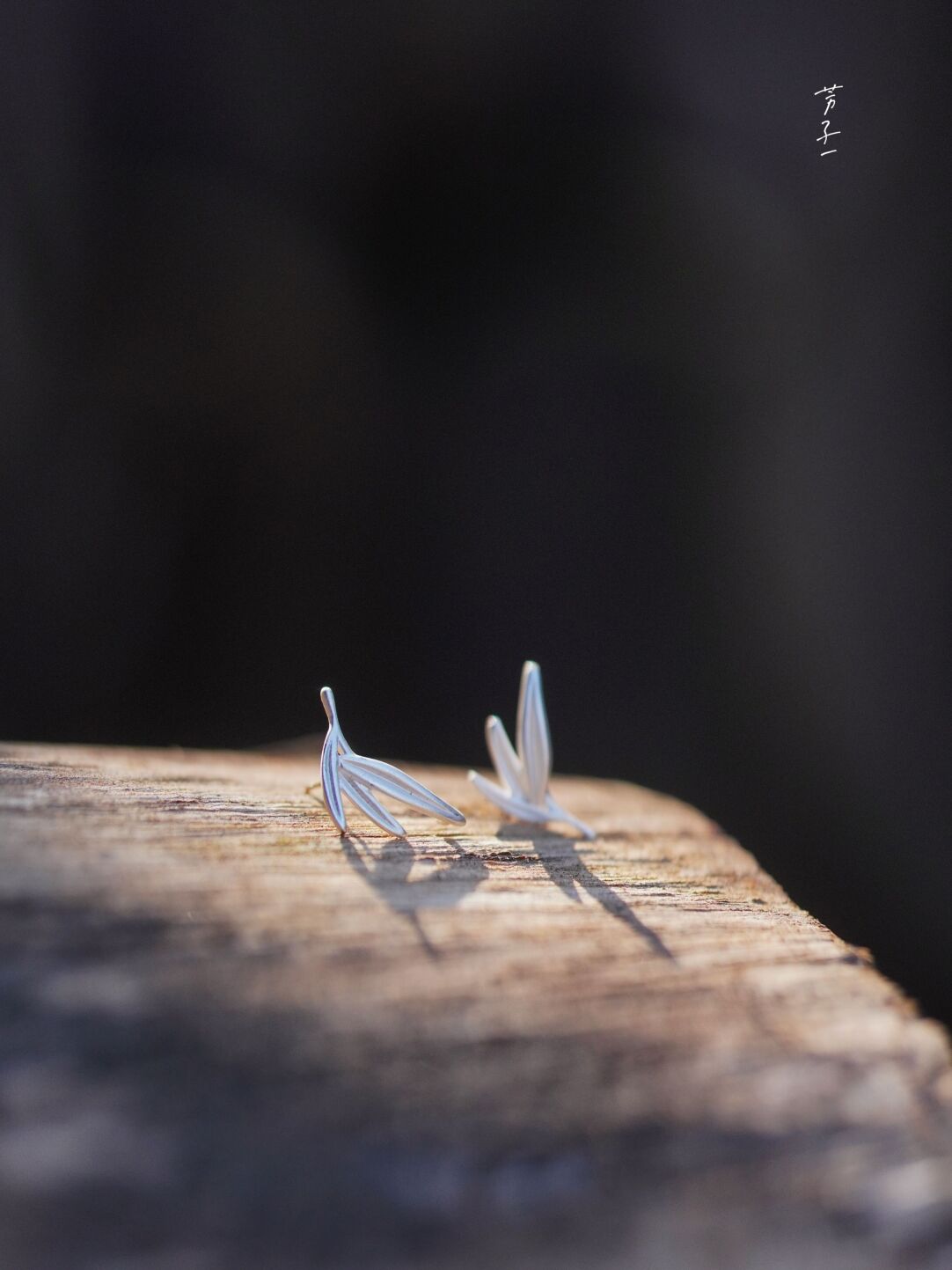 Chinoiserie Silver Bamboo Leaf Earrings