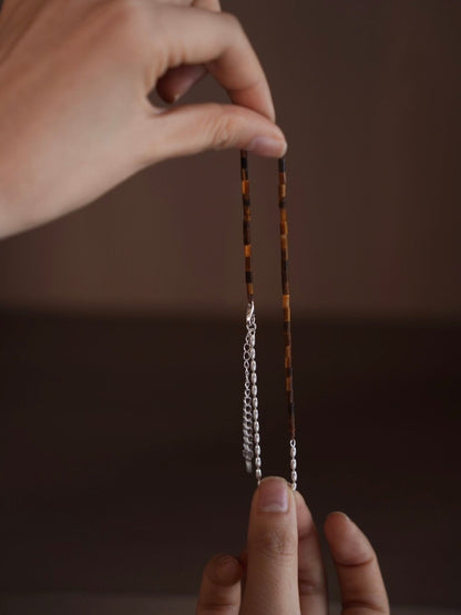 Chinoiserie Silver Cliff Beaded Bracelet