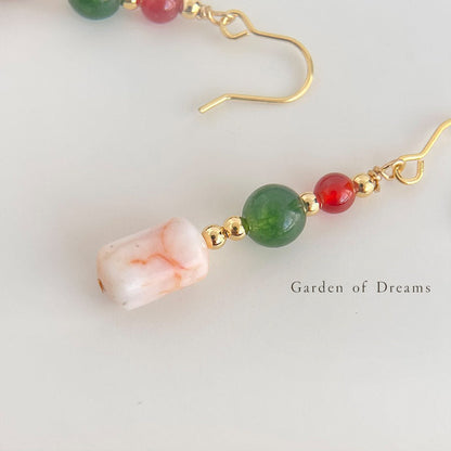 Chinoiserie Spring Mountain Agate Earrings