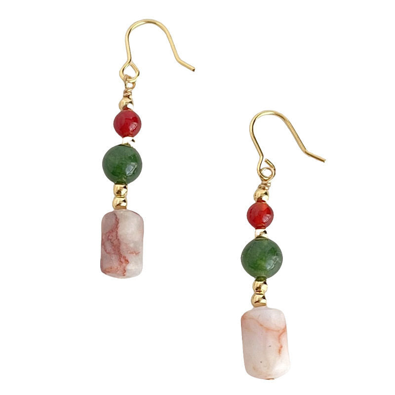Chinoiserie Spring Mountain Agate Earrings