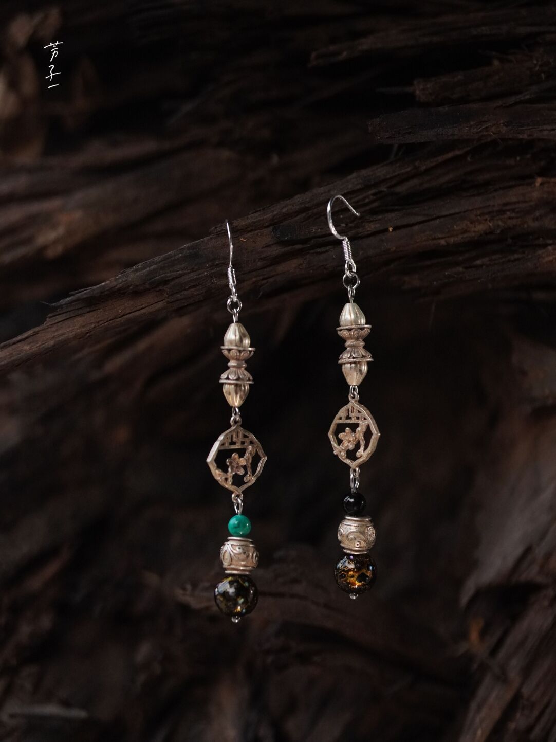 Chinoiserie Lacquer Treasures in Grandma's Jewelry Box Earrings