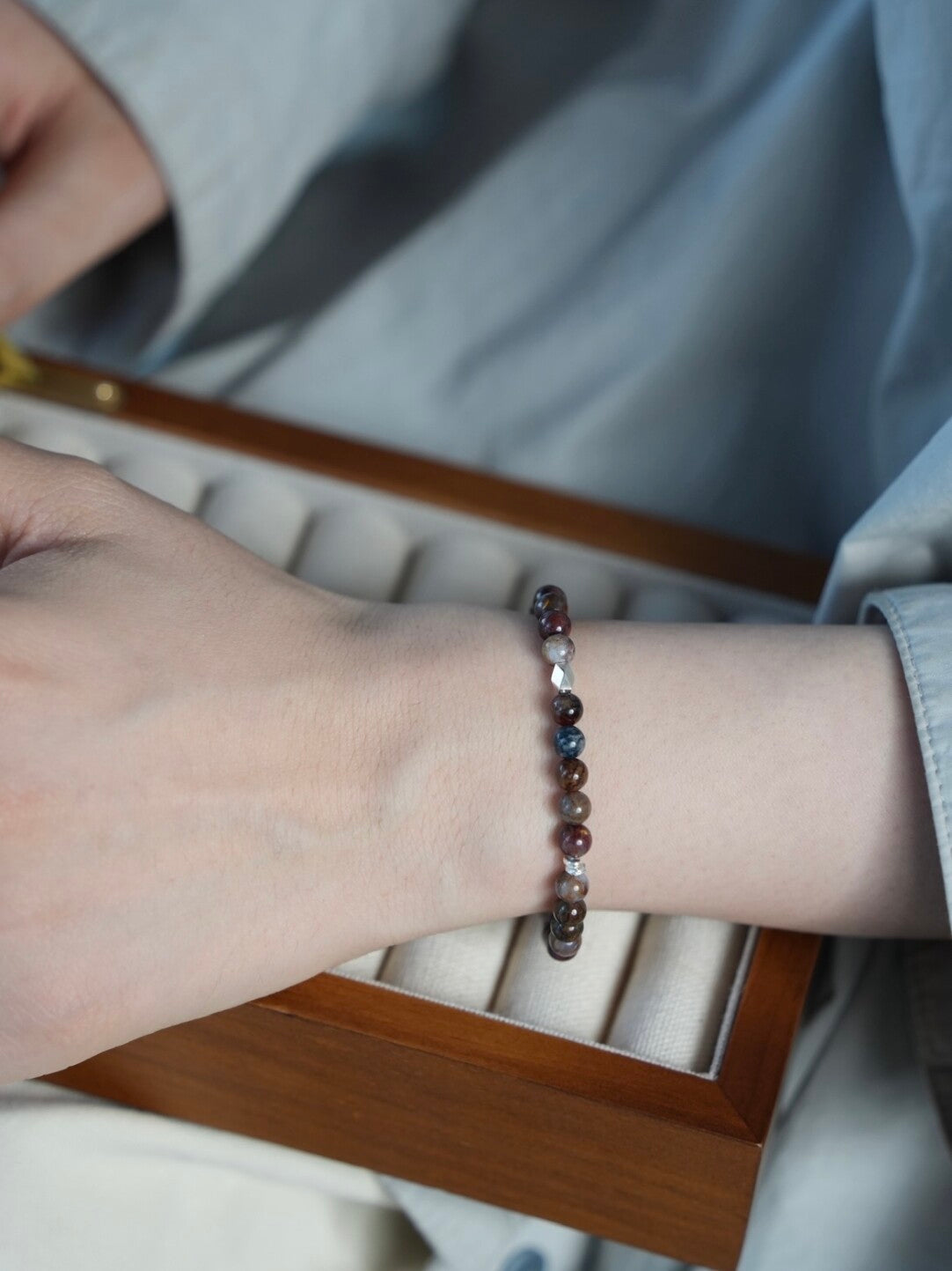 Chinoiserie Twilight Garden Beaded Bracelet