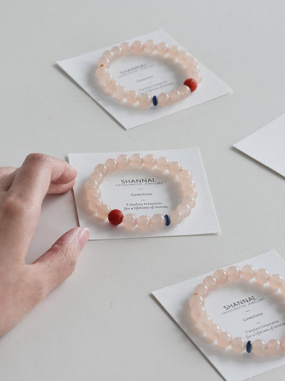 Chinoiserie  Vanilla South Red Agate Bracelet