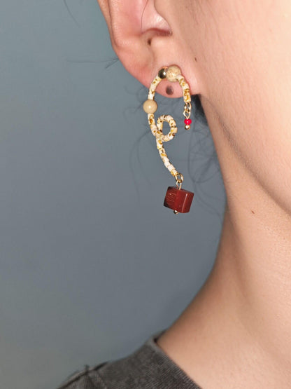 Chinoiserie Vine Natural Stone Earrings