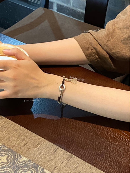 「Chinoiserie」Auspicious Clouds Silver Braided Bracelet
