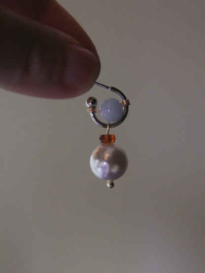 「Chinoiserie」Baby Blue Pearl Earrings