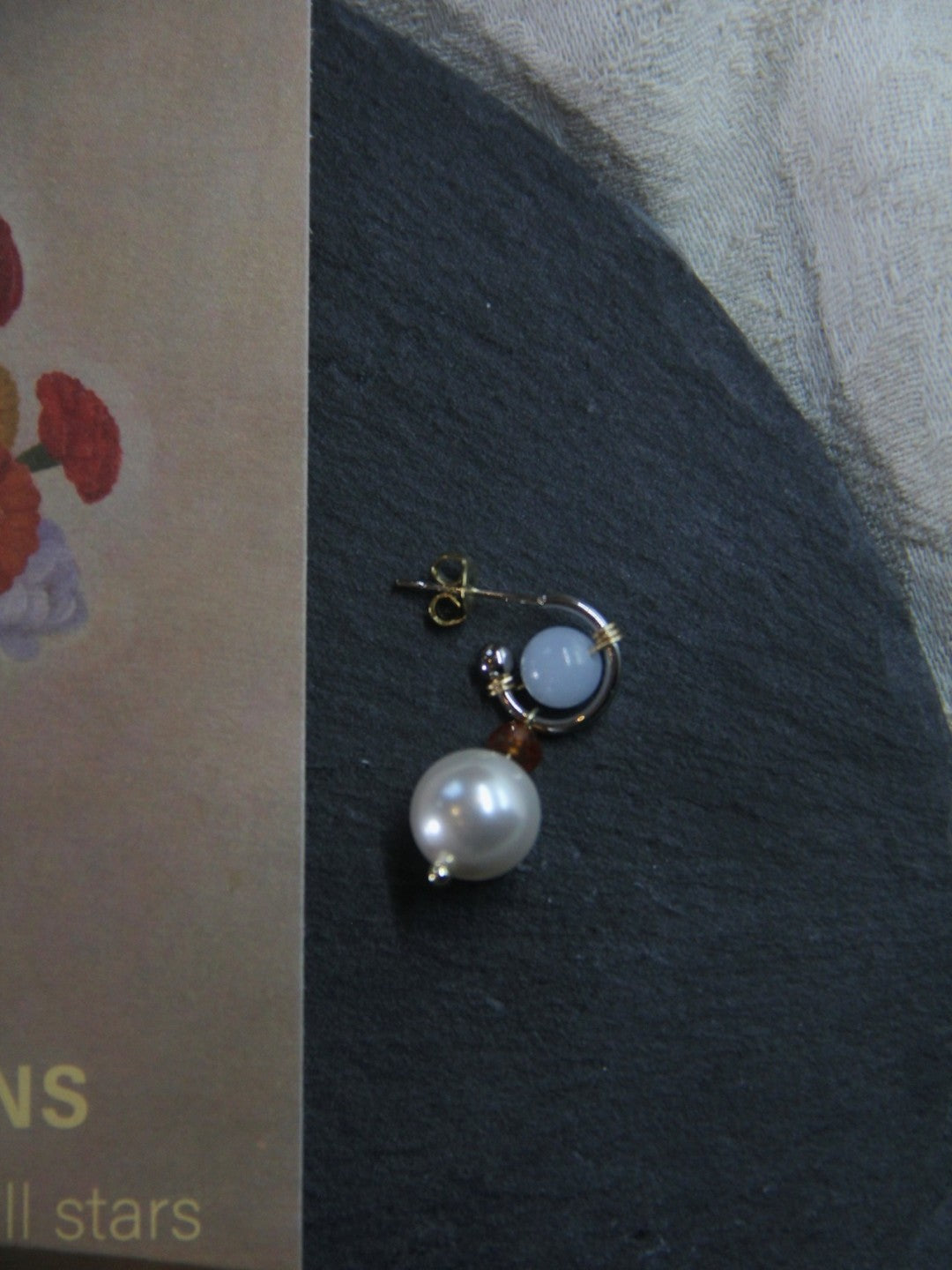「Chinoiserie」Baby Blue Pearl Earrings