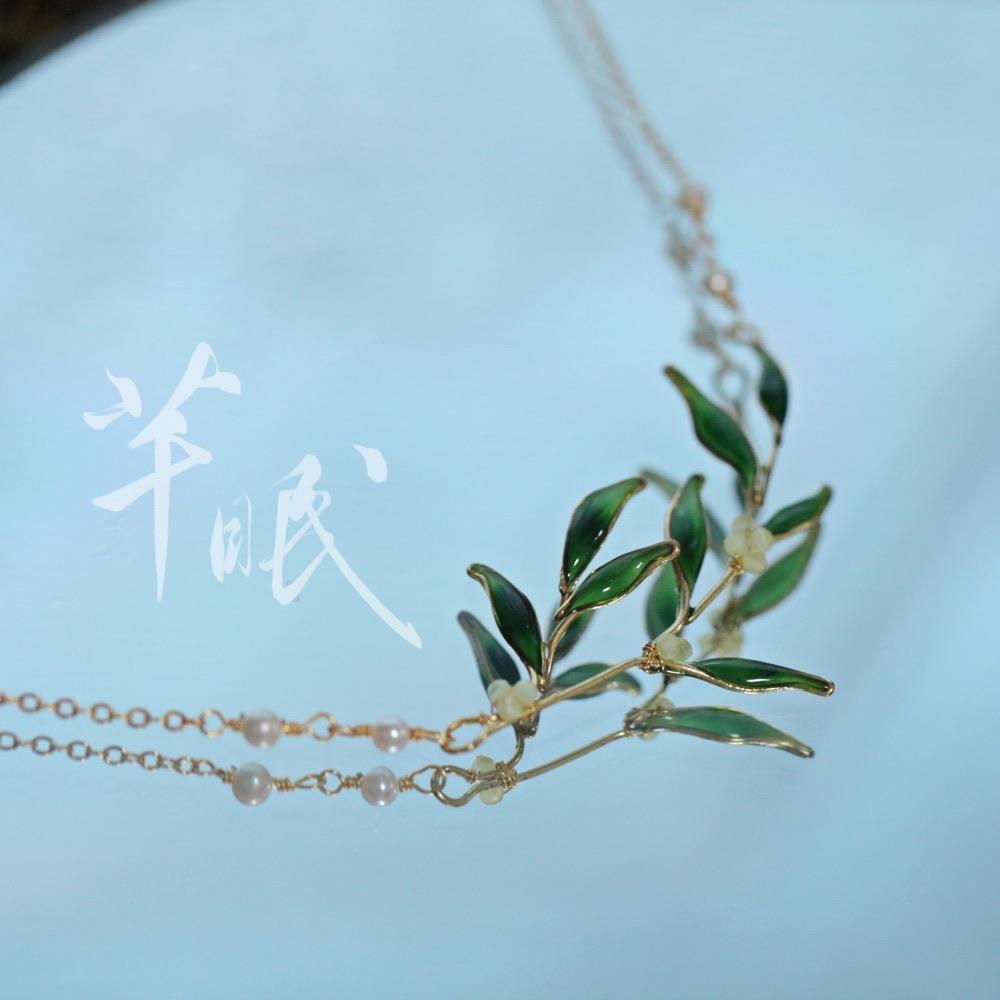 「 Chinoiserie」Bamboo Leaves Necklace