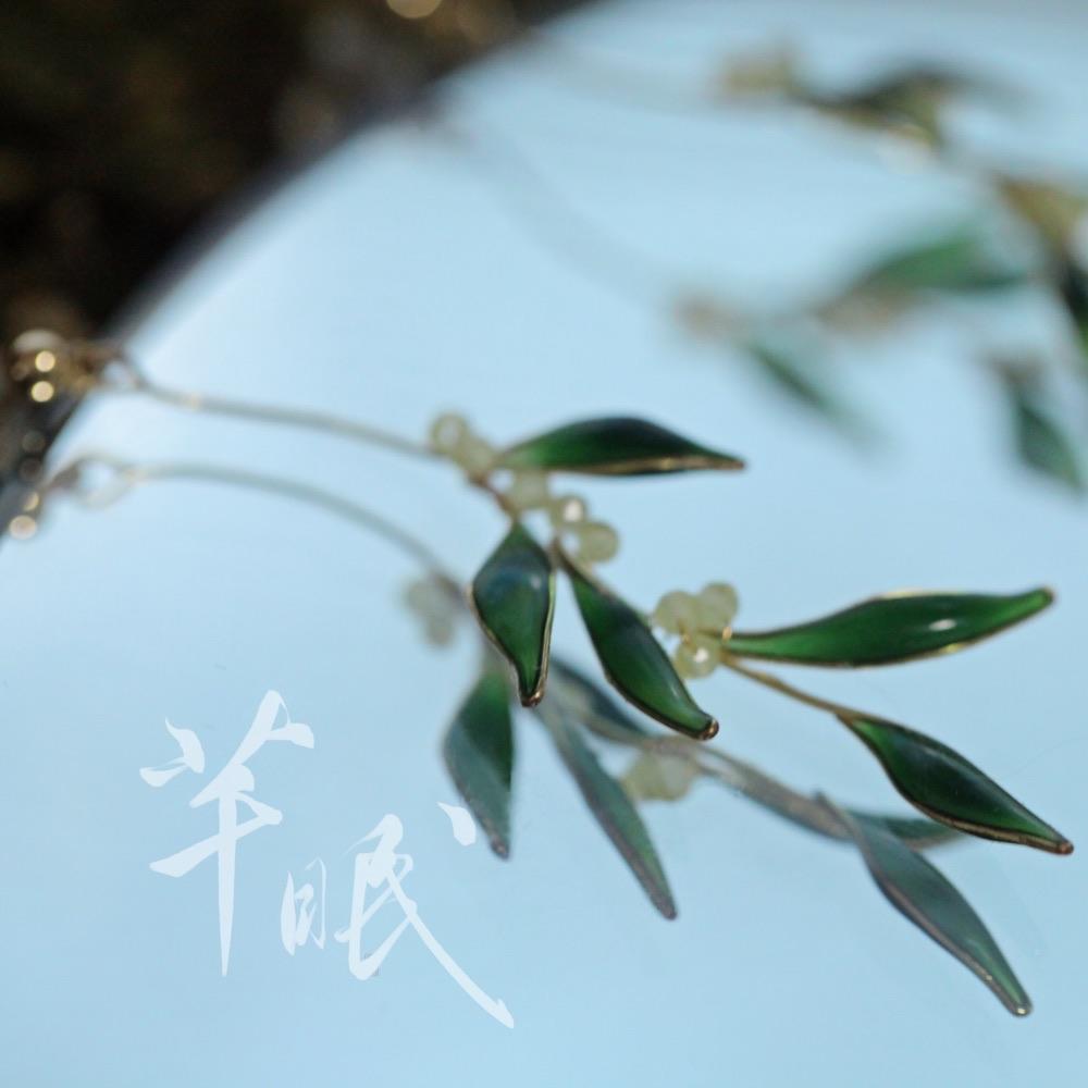 「 Chinoiserie」Bamboo Leaves Necklace