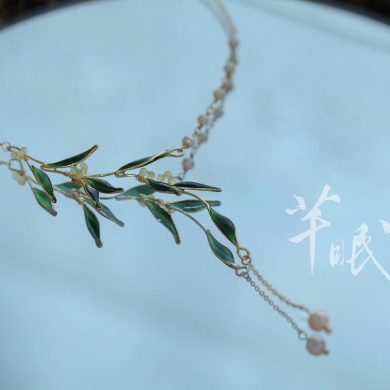 「 Chinoiserie」Bamboo Leaves Necklace