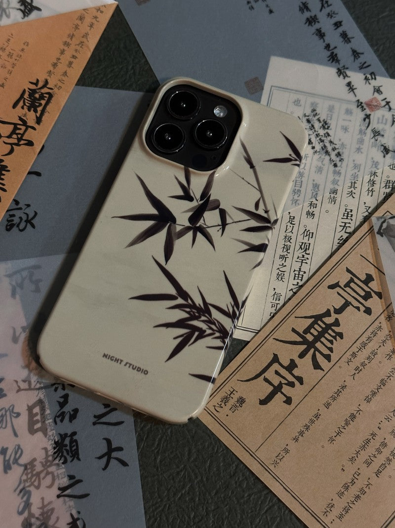 「Chinoiserie」Black bamboo Printed Phone Case