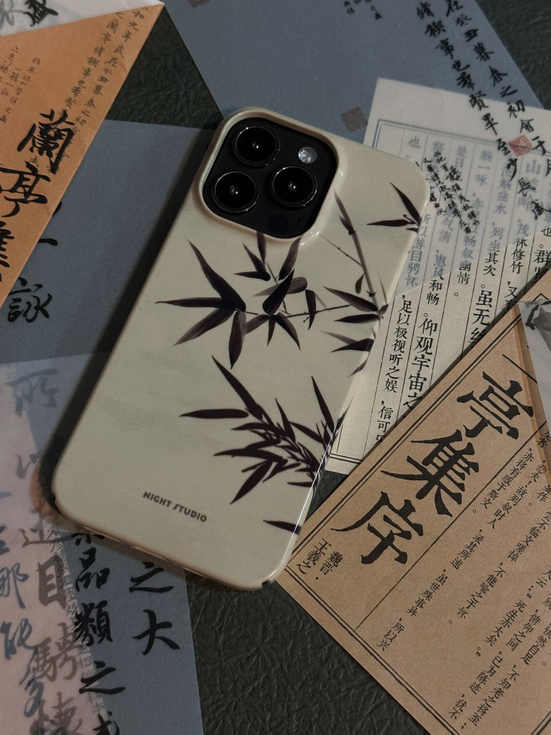 「Chinoiserie」Black Bamboo Printed Phone Case