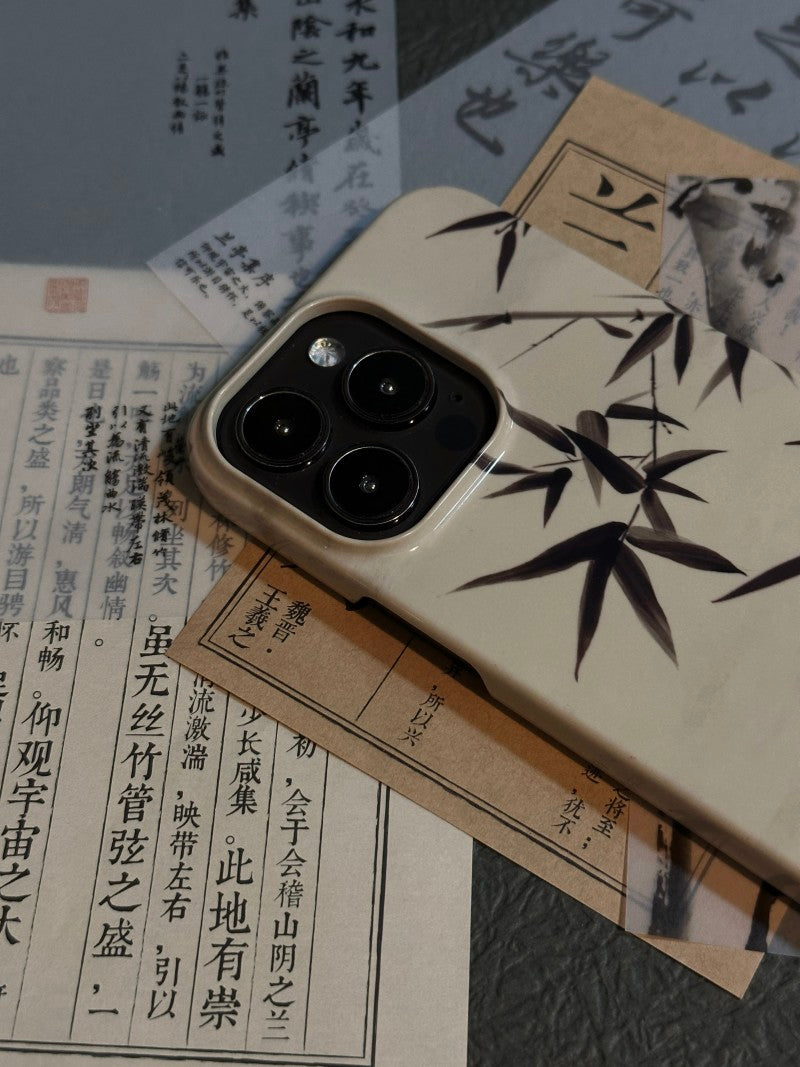 「Chinoiserie」Black Bamboo Printed Phone Case