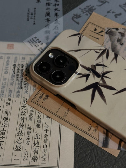 「Chinoiserie」Black Bamboo Printed Phone Case