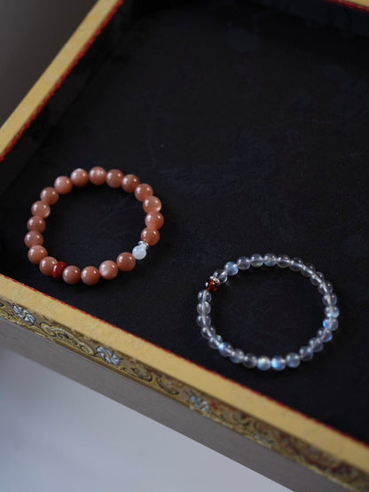 「Chinoiserie」Bright Spring  Sunstone Labradorite Bracelet