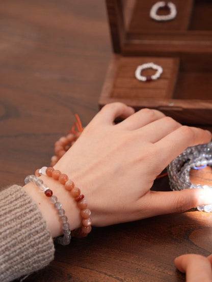 「Chinoiserie」Bright Spring  Sunstone Labradorite Bracelet