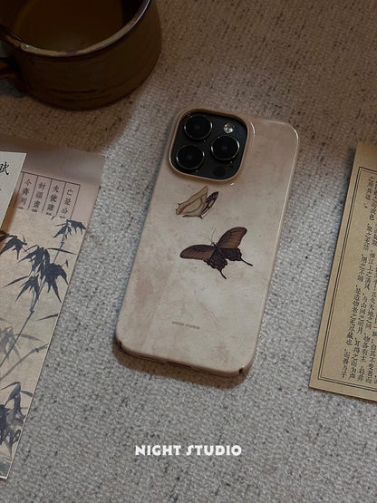 「Chinoiserie」Brown Butterfly Phone Case