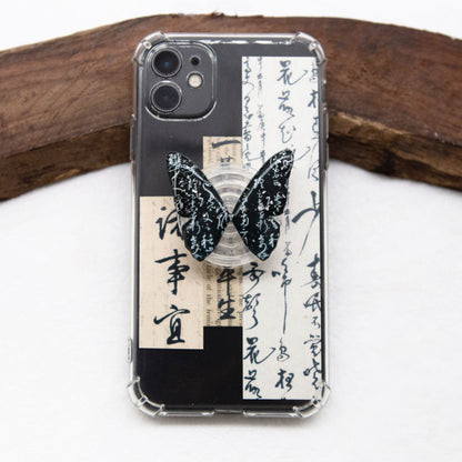 「Chinoiserie」 Butterfly Calligraphy Clear Phone Case