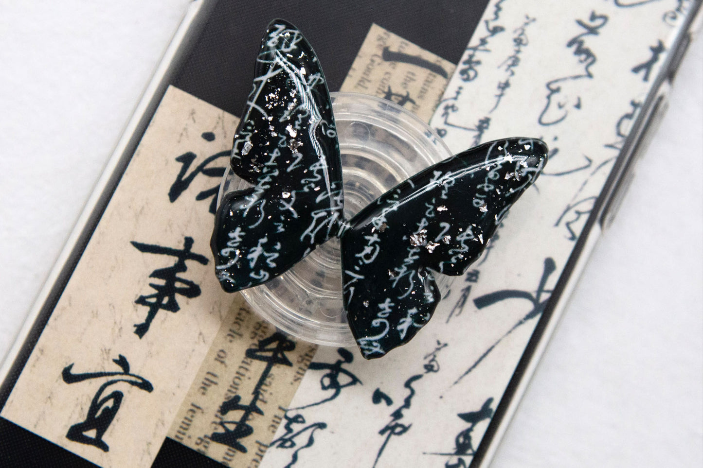 「Chinoiserie」 Butterfly Calligraphy Clear Phone Case
