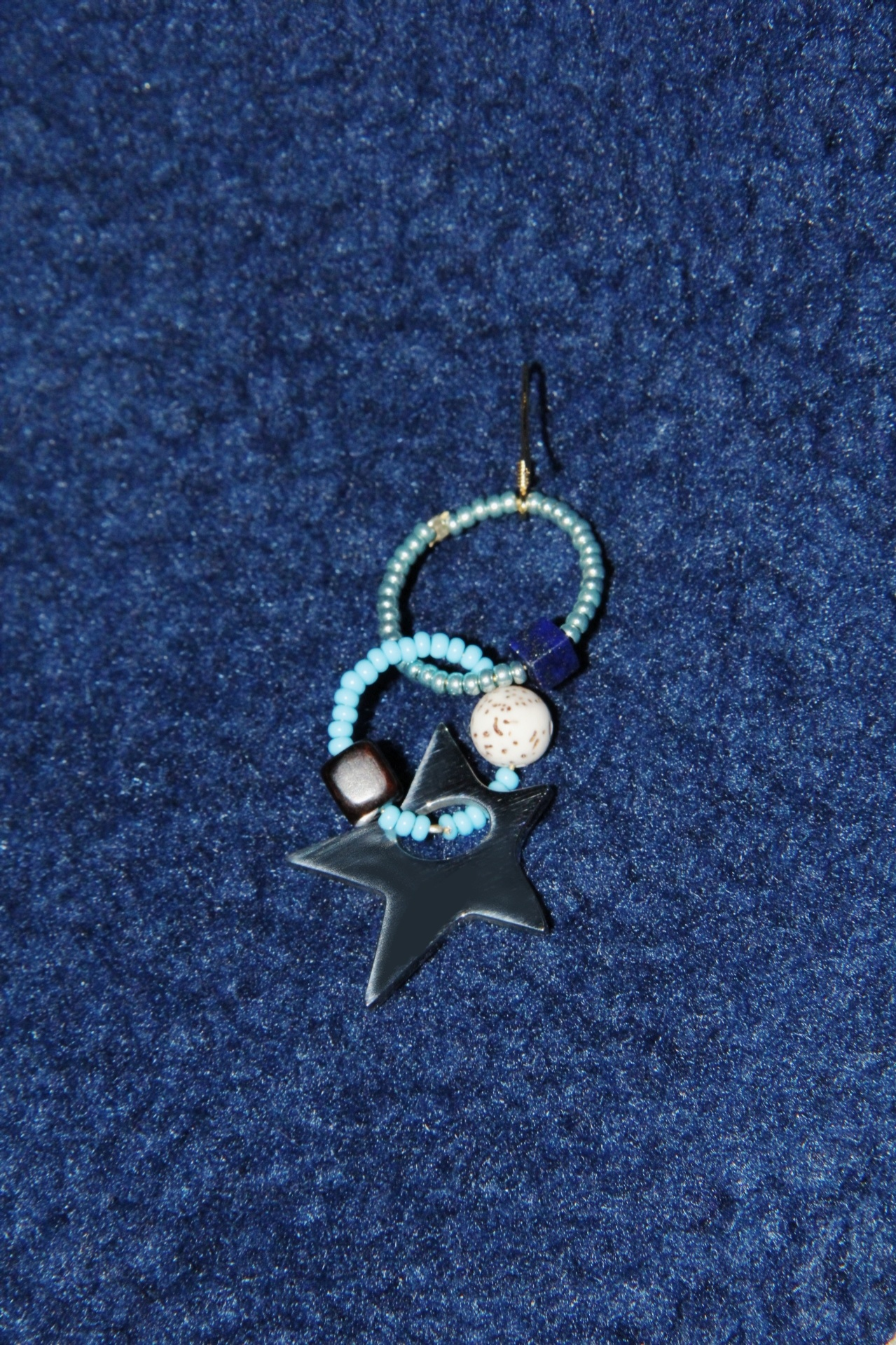 「Chinoiserie」Colored Glaze Blue Star Earrings