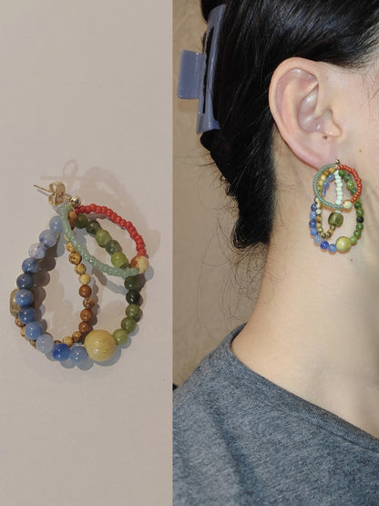 「Chinoiserie」Colored Glaze Rainbow Earrings