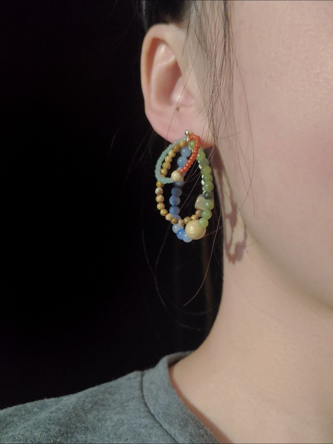 「Chinoiserie」Colored Glaze Rainbow Earrings