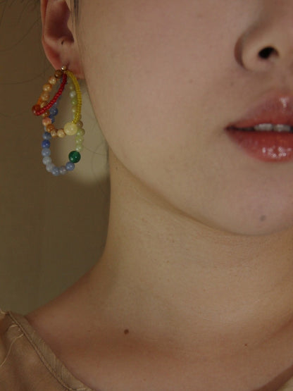 「Chinoiserie」Colored Glaze Rainbow Earrings