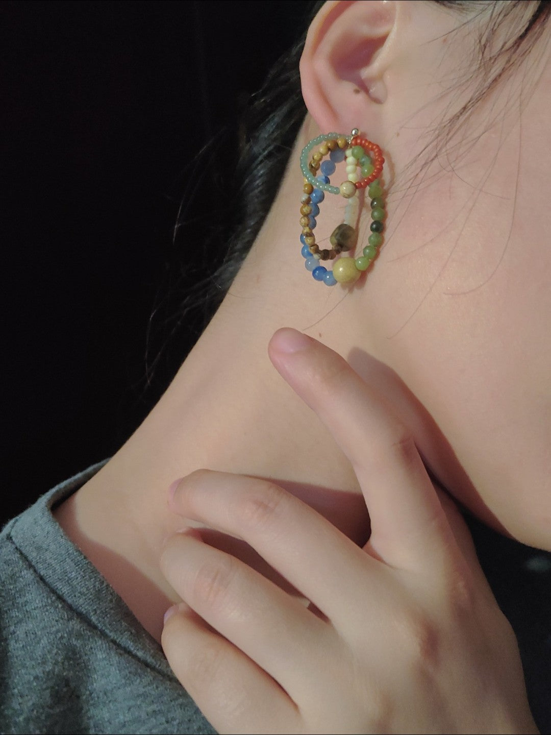 「Chinoiserie」Colored Glaze Rainbow Earrings