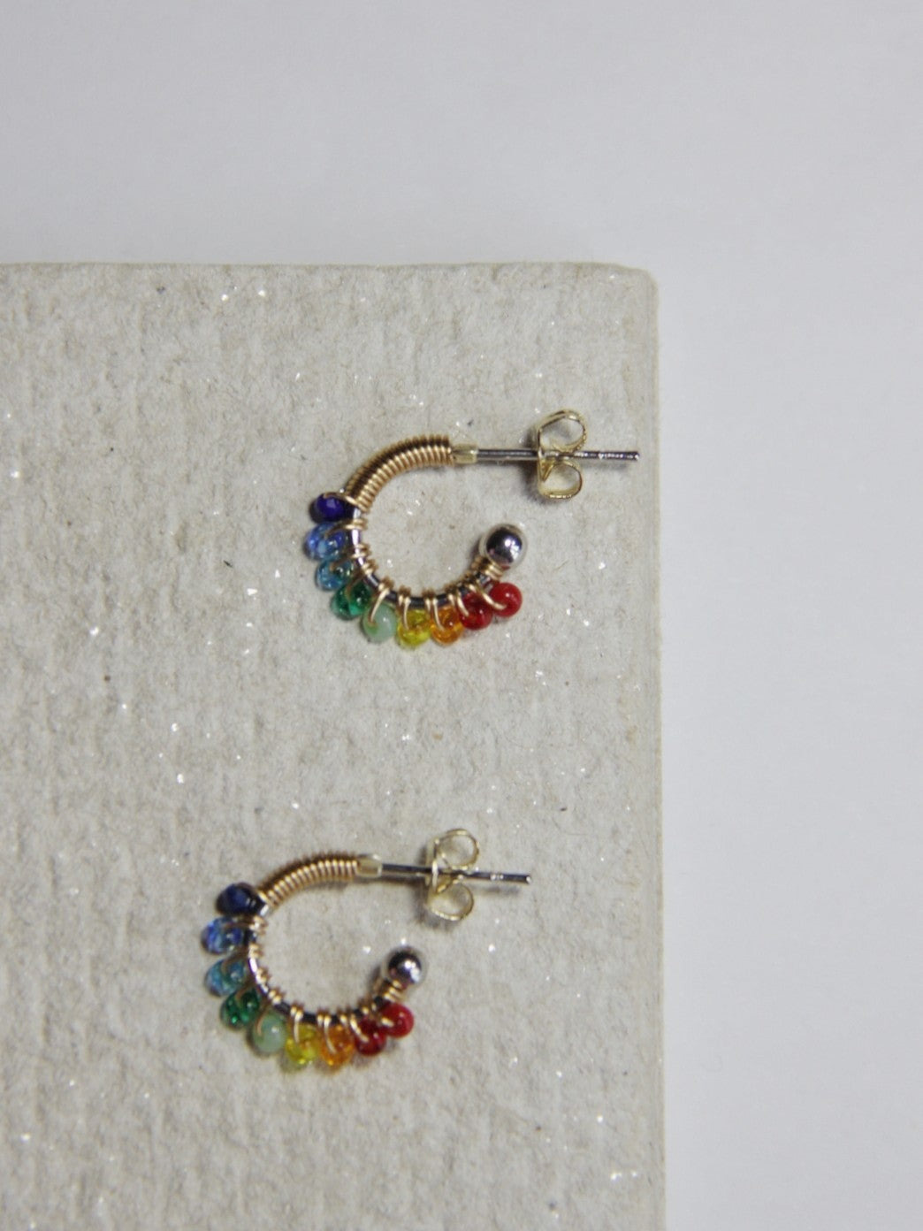 「Chinoiserie」Colored Glaze Rainbow Hoop Earrings