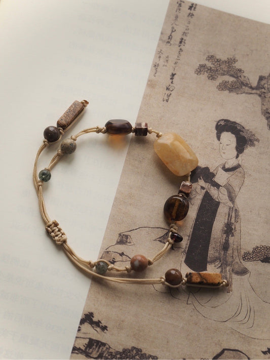 [Chinoiserie]Desert-Inspired Beaded Braided Bracelet