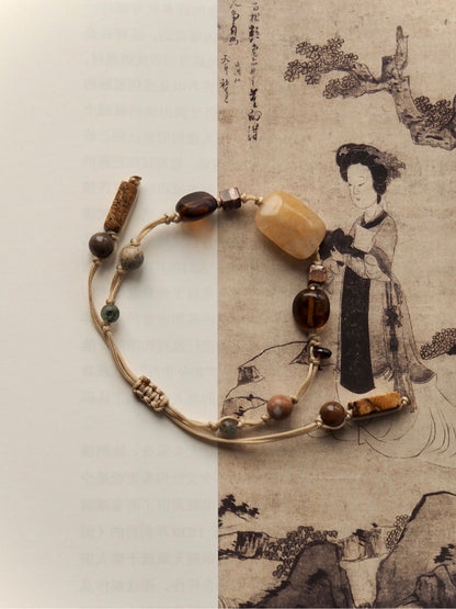 [Chinoiserie]Desert-Inspired Beaded Braided Bracelet