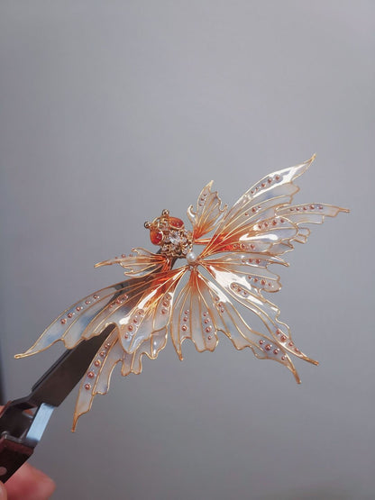 「 Chinoiserie」Firework Goldfish Hairpin