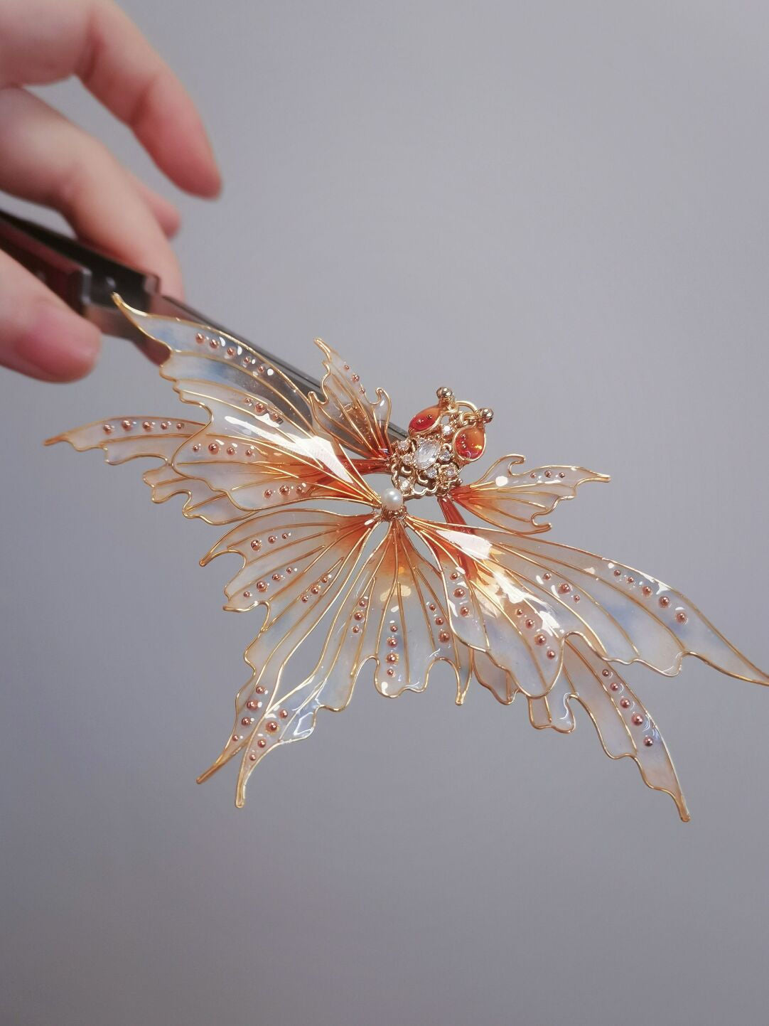 「 Chinoiserie」Firework Goldfish Hairpin