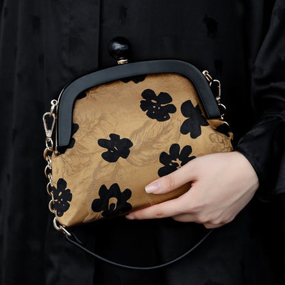 [Chinoiserie] Flower Golden Frame Clutch Bag