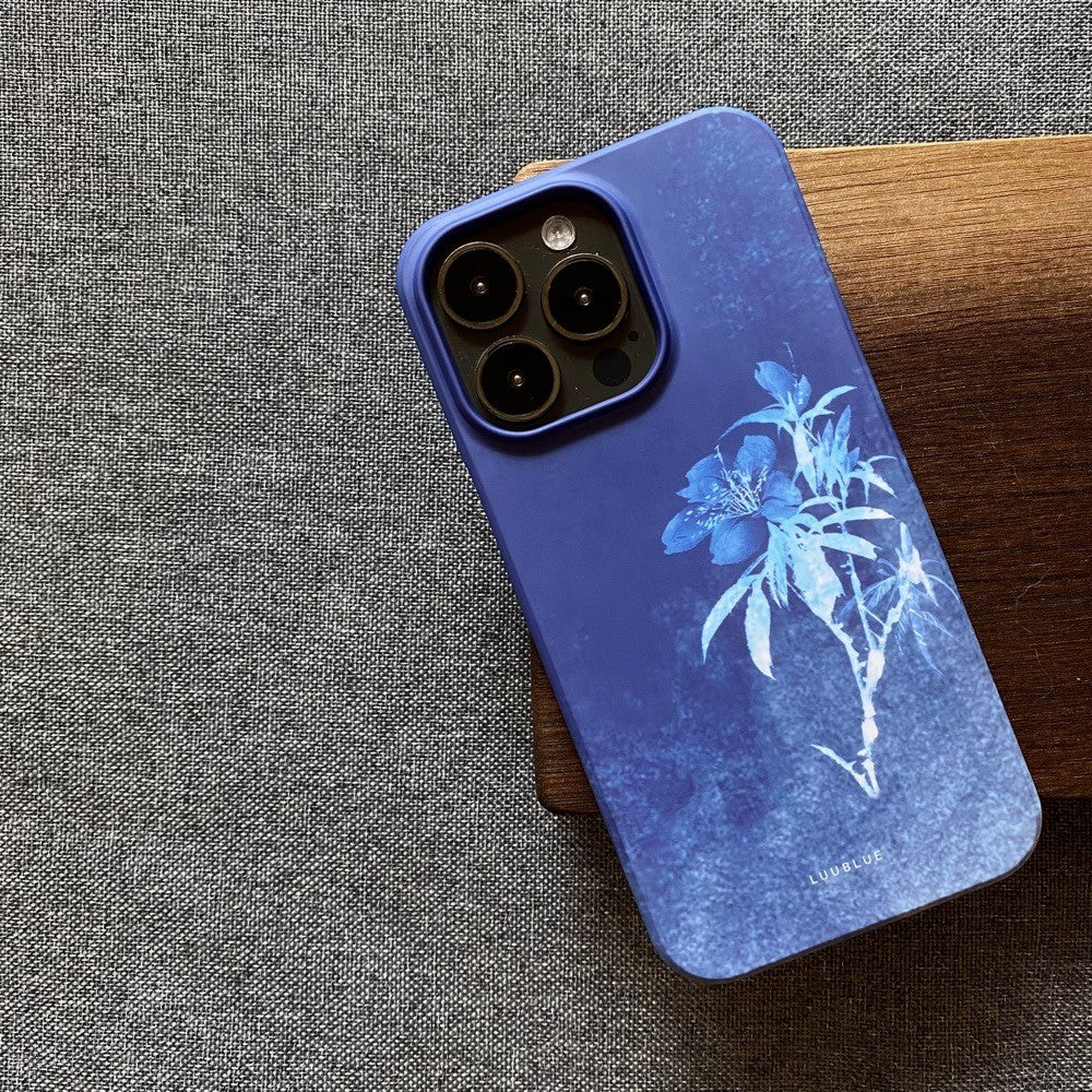 「Chinoiserie」 Flower Printed Blue Phone Case