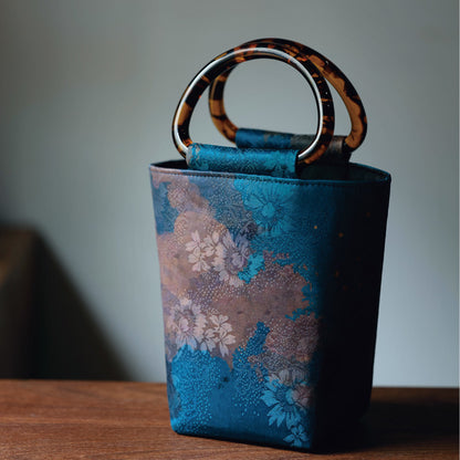 [Chinoiserie] Flower Silk Bucket Bag