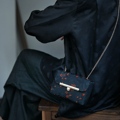 [Chinoiserie] Flower Silk Crossbody Bag