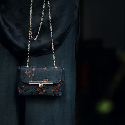 [Chinoiserie] Flower Silk Crossbody Bag