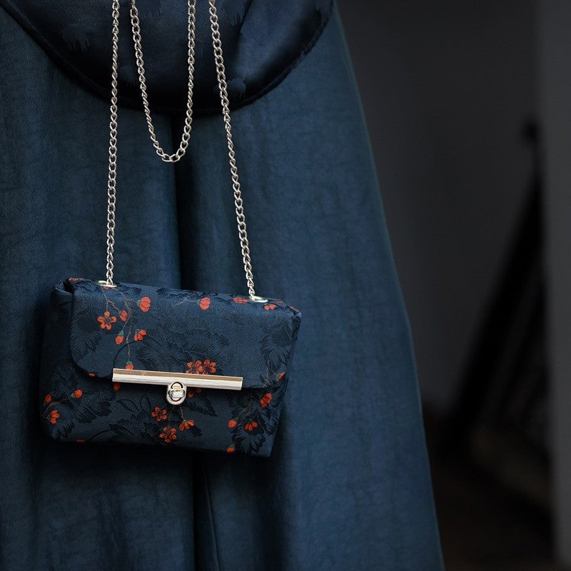 [Chinoiserie] Flower Silk Crossbody Bag