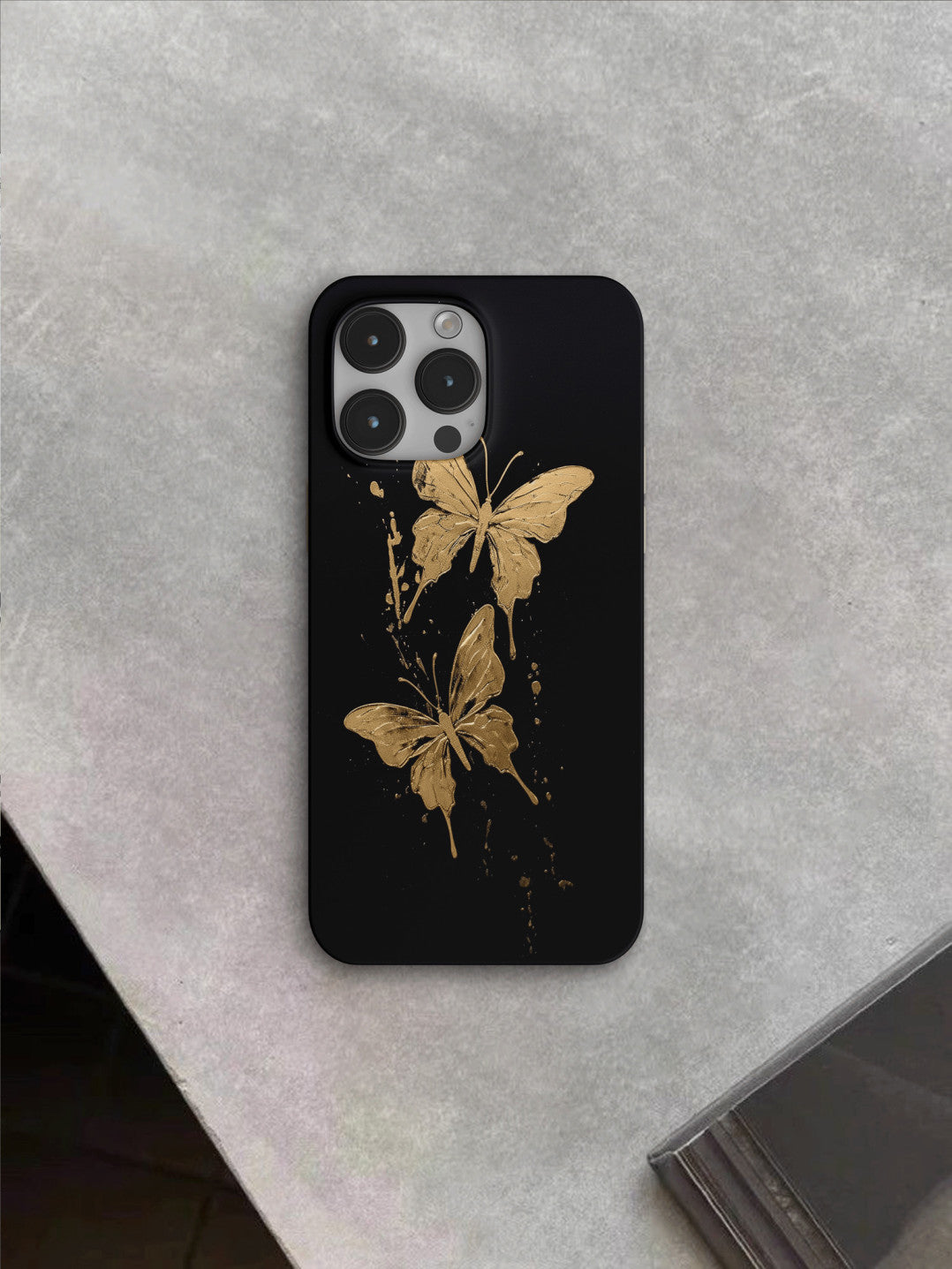 「Chinoiserie」Flying Golden Butterfly Printed Phone Case