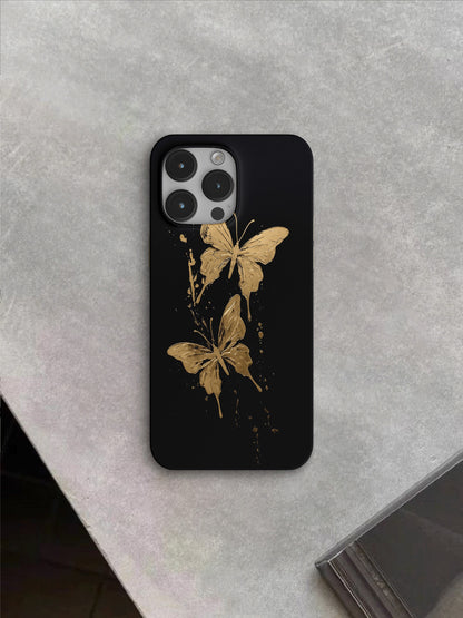 「Chinoiserie」Flying Golden Butterfly Printed Phone Case